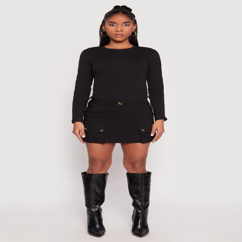 Haute Monde Cargo Pocket Mini Skirt