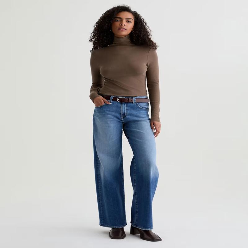AG Adria Low Rise Wide Leg Jeans in Headline
