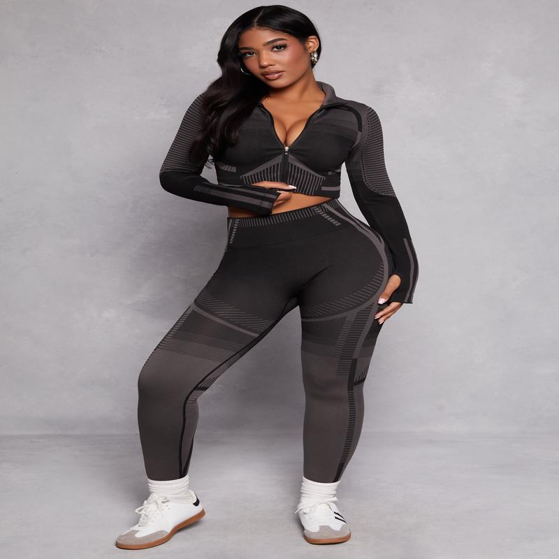 Contrast Stripe Seamless Leggings