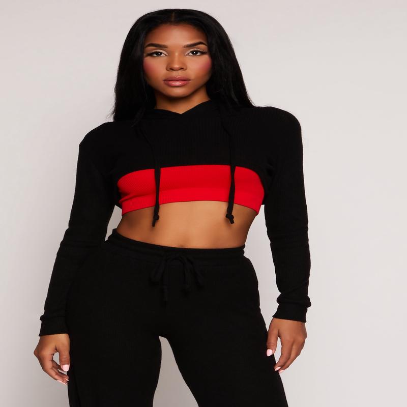 Daisy Ribbed Knit Hooded Shrug