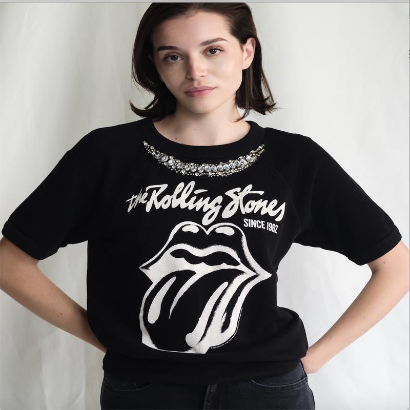 People of Leisure Rolling Stone Bedazzled Raglan Shirt