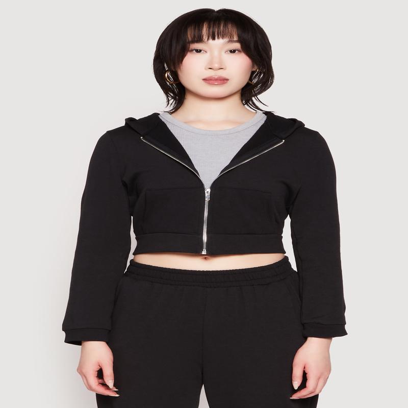 Iris Zip Front Cropped Hoodie