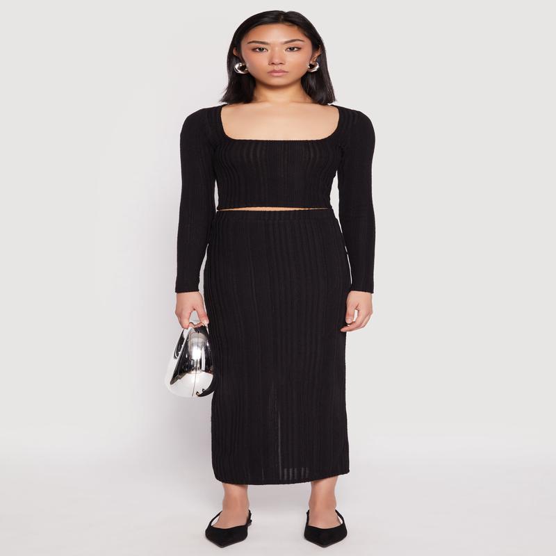 Almost Famous Brushed Knit Maxi Skirt