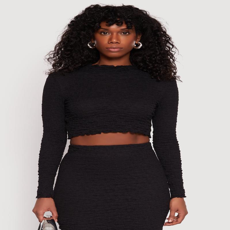 Almost Famous Textured Knit Crop Top