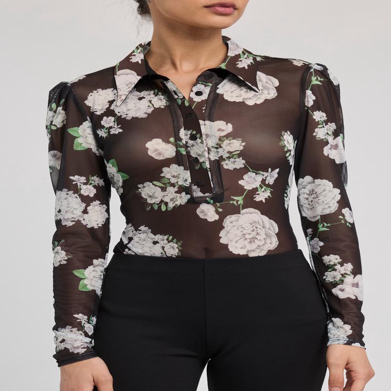 Generation Love Dominique Floral Mesh Top