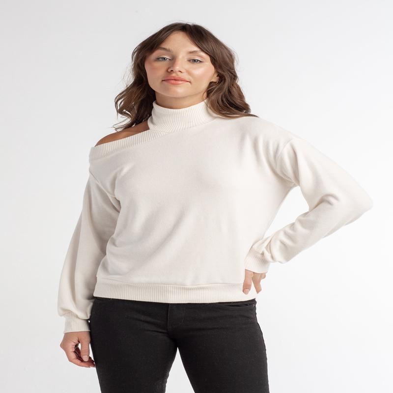 Red Haute Cut Off Shoulder Shirt