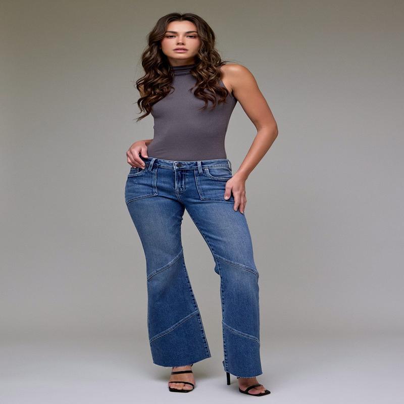 Hidden Happi Seam Detail Low Rise Flare