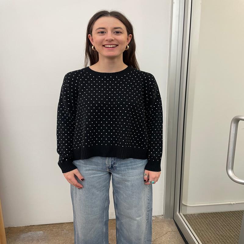 Minnie Rose Boxy Rhinestone Sweater