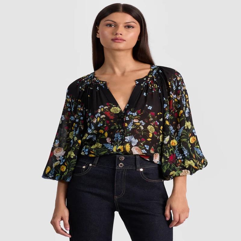 Alice + Olivia Thalia Button Down Blouse