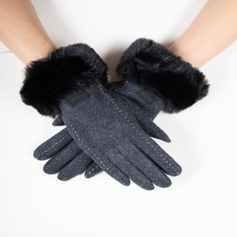 IScarf Fur Cuffed Gloves