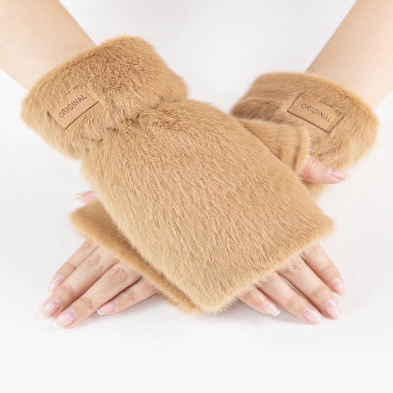 IScarf Teddy Fleece Fingerless Gloves