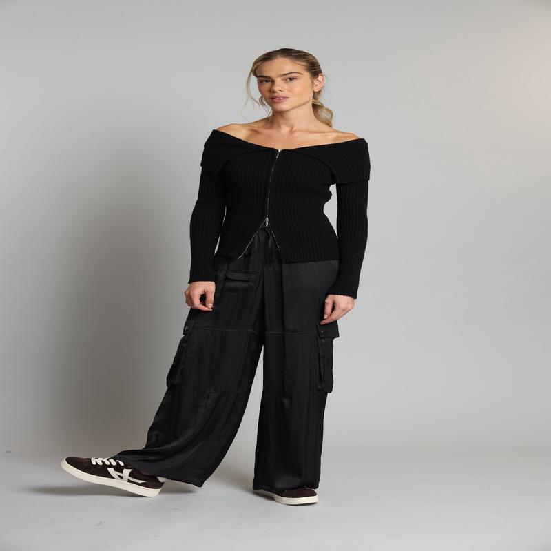 Lola + Sophie Marilyn Zip Front Sweater