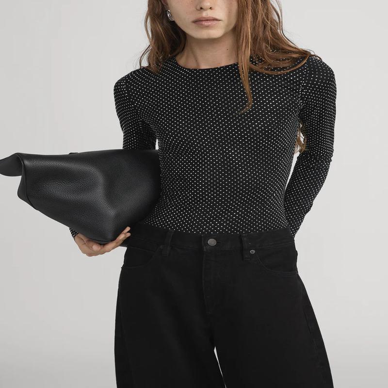 Frame Rhinestone Jersey Top