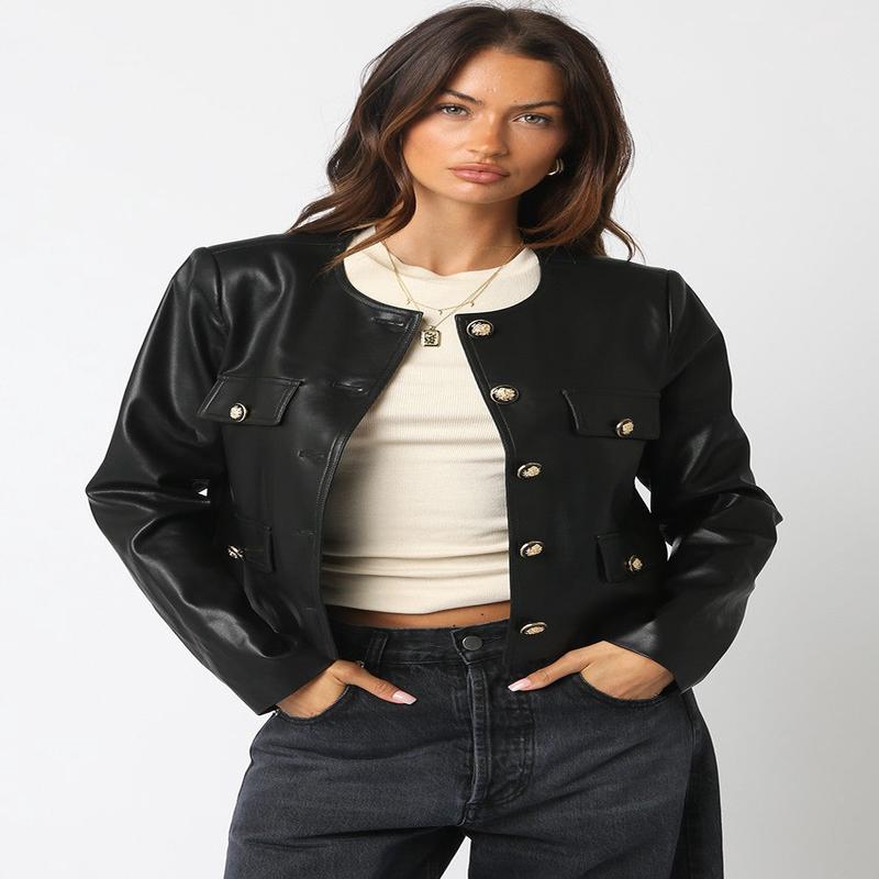 Olivaceous Dhanna Vegan Leather Jacket