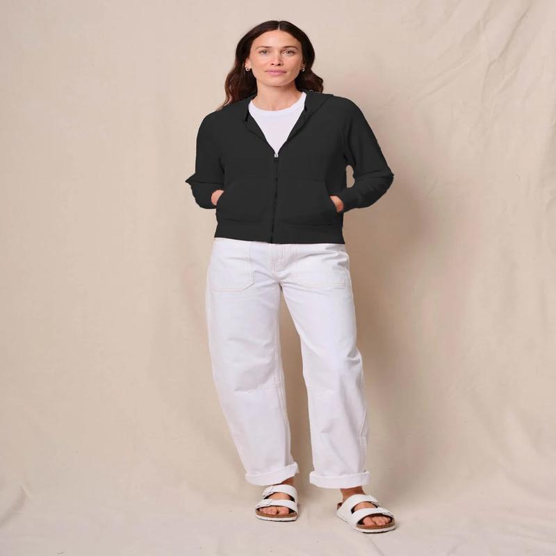 Stateside Softest Fleece Raglan Hooded Zip Up Jacket