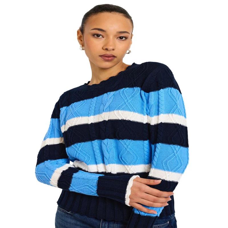 Brodie Cora Cable Striped Sweater