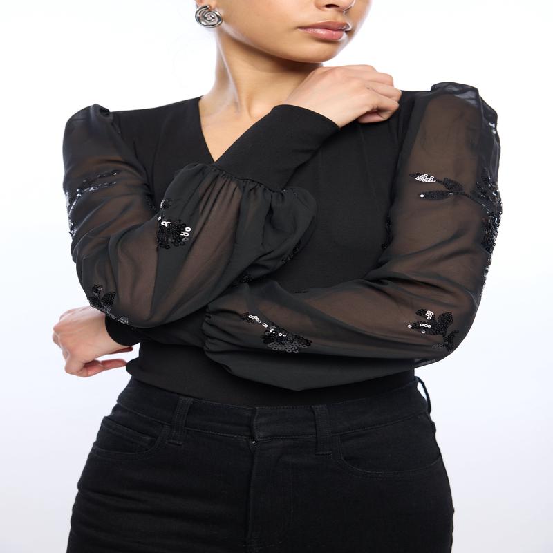 Generation Love Darla Sequin Floral Top