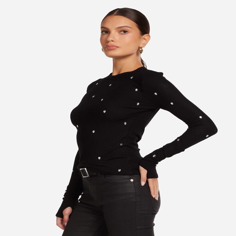 Lauren Moshi McKinley Crystal Skull Top