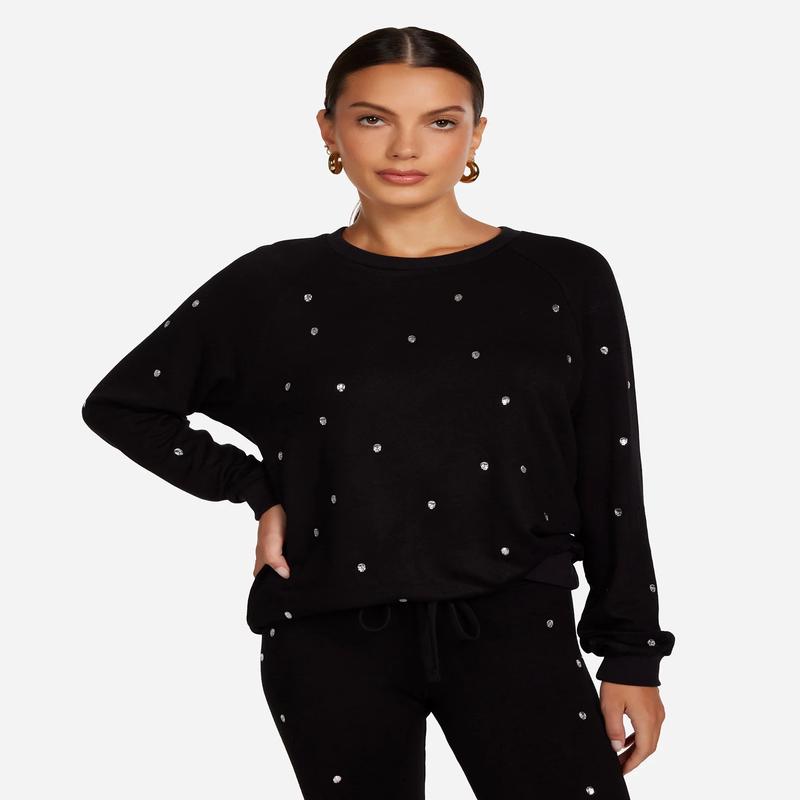 Lauren Moshi Noleta Crystal Skulls Sweatshirt