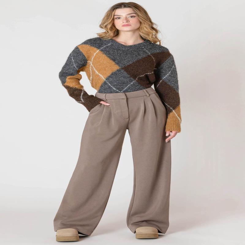 Room 34 Wide Leg Knit Trousers