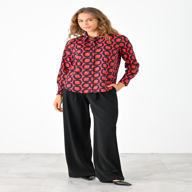 Lavender Brown Alivia Geometric Top