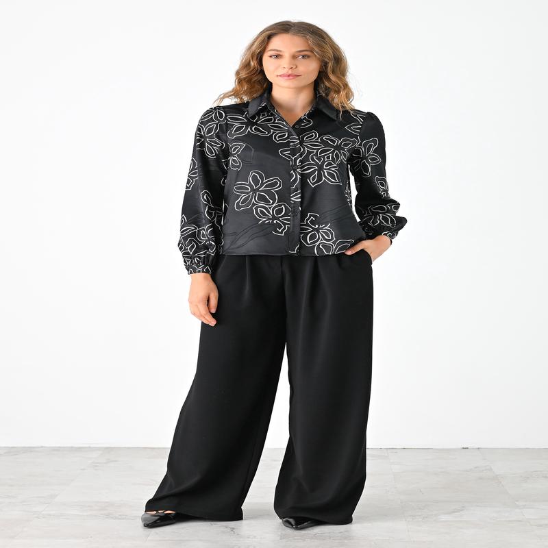 Lavender Brown Violet Floral Top