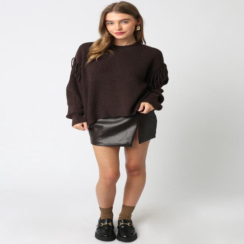 Olivaceous Dixie Vegan Leather Skirt