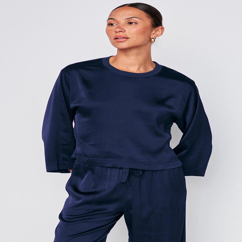 Stateide Cosmo Satin Crewneck Shirt