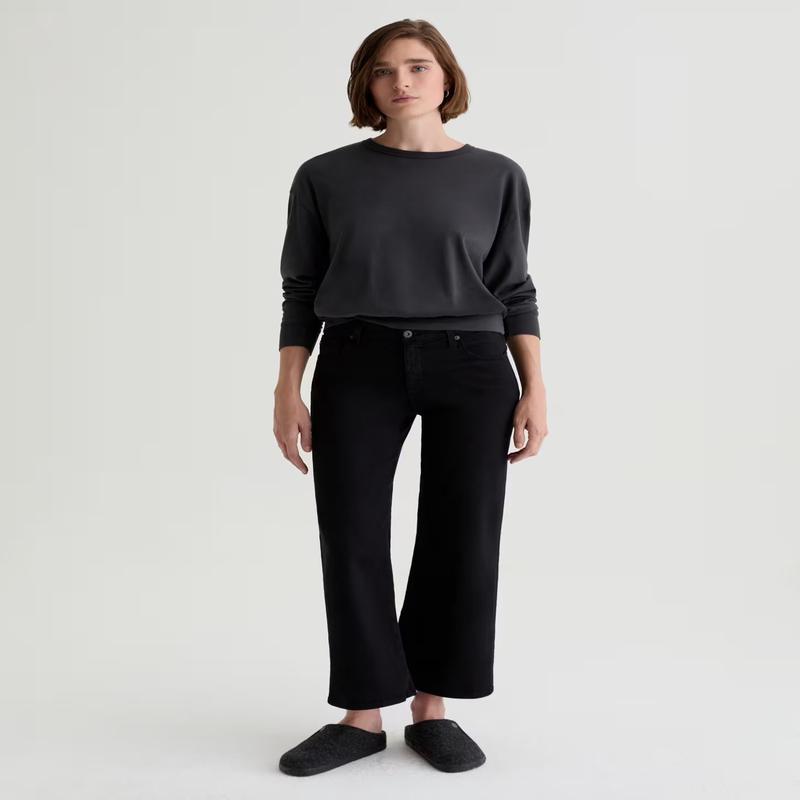 AG Jeans Saige Wide Leg Crop - Black