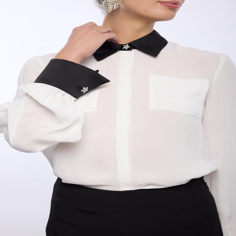 Generation Love Denise Satin Combo Blouse