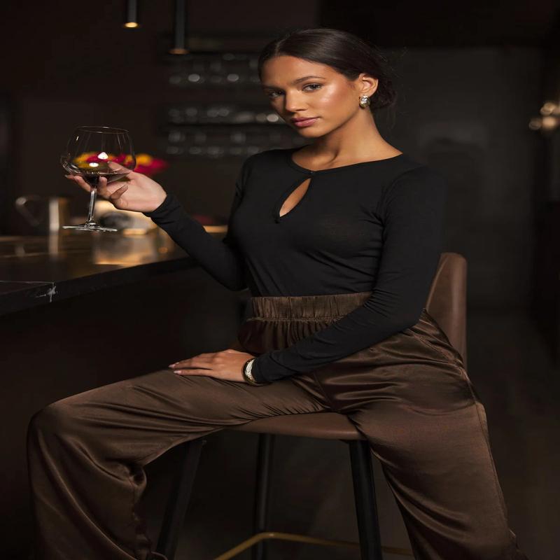 LA Made Florian Long Sleeve Keyhole Tee