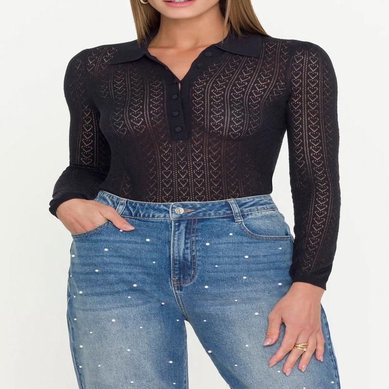 Generation Love Channah Heart Pointelle Sweater