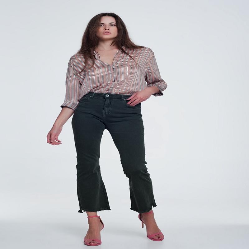 61 Jane High Rise Raw Hem Flared Jeans