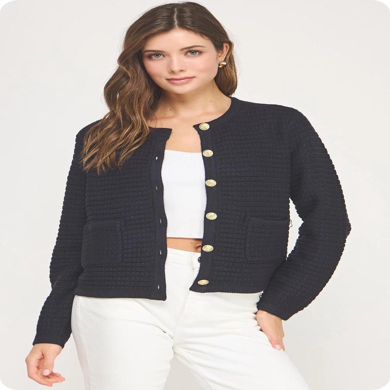 61 Jane Textured Cardigan Jacket