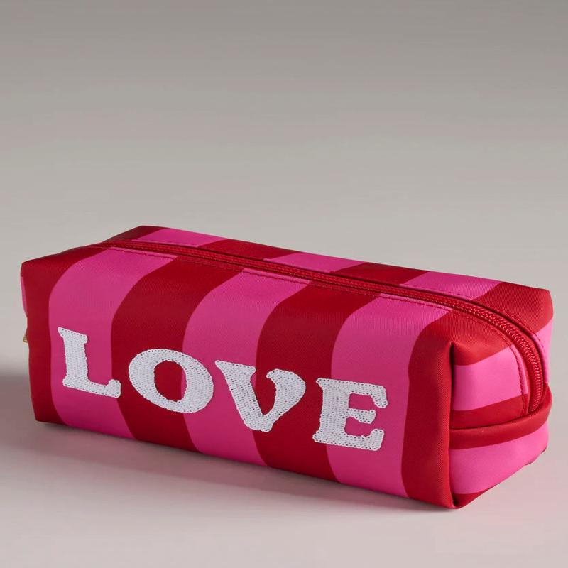 Cara Striped Love Zip Pouch