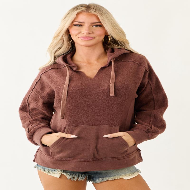 Sienna Long Sleeve Soft Textured Knit Hoodie