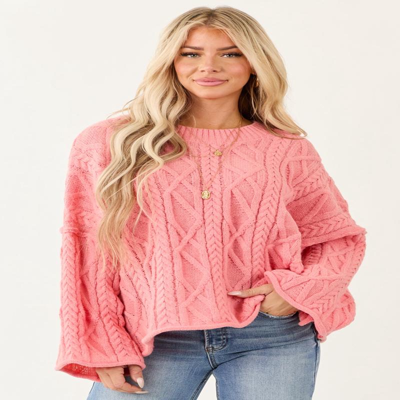 Lovelo Punch Cable Knit Relaxed Sweater