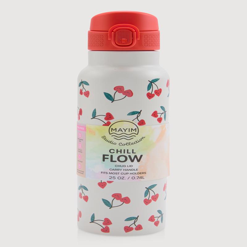 Cherry Heart Print Chill Flow Water Bottle