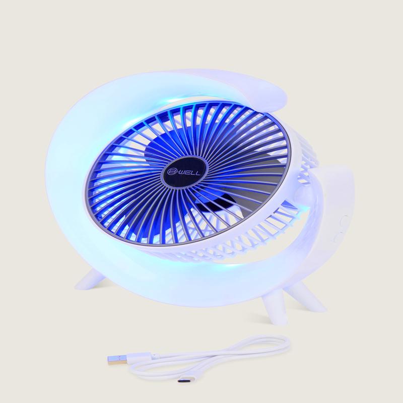 LED Light Swivel Desk Fan