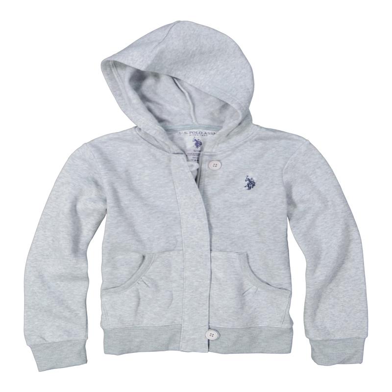 US Polo Girls 7-16 Fleece Zip Front Hoodie