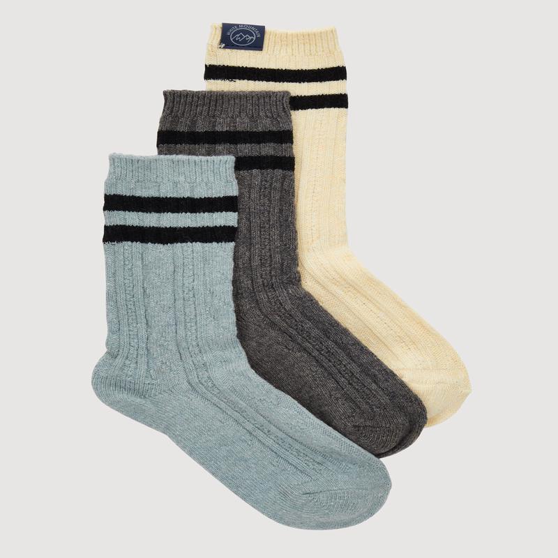 Varsity Striped Boot Socks 3 Pack Size 4-10