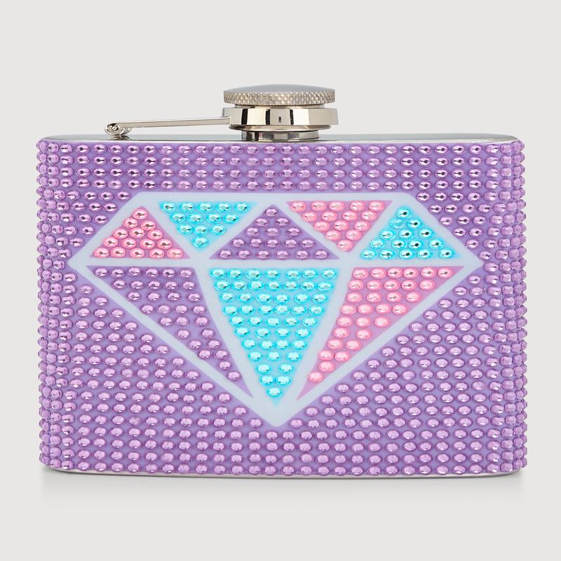 Rhinestone Color Blocked Diamond Flask