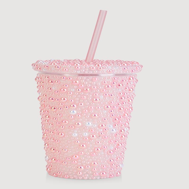 Faux Pearl Tumbler and Straw