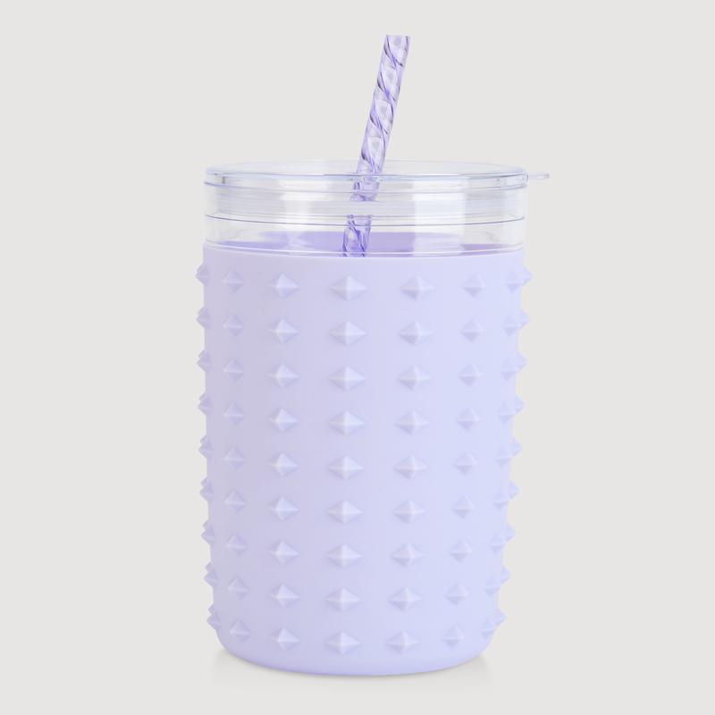 Silicone Spike Tumbler with Straw