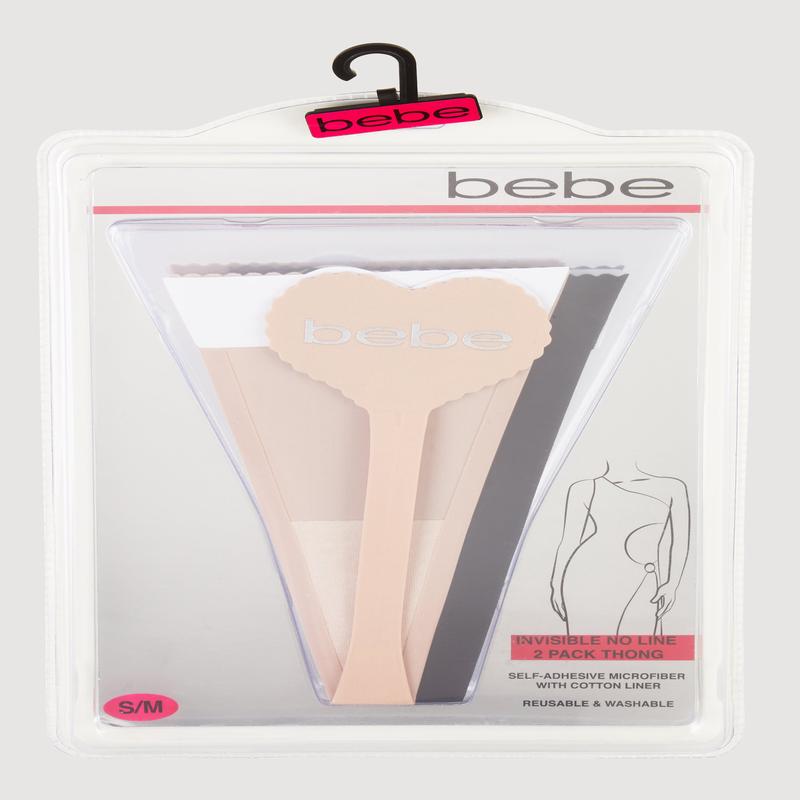 Bebe Self-Adhesive Microfiber Thong 2 Pack