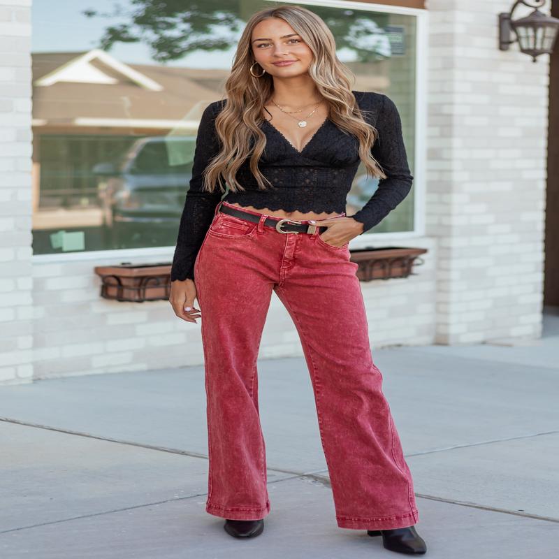 Saige Ruby Tummy Control Straight Stretchy Jeans