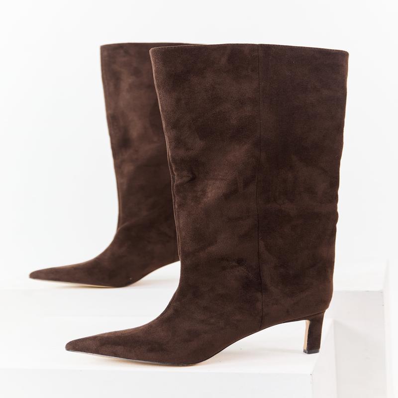 Chinese Laundry Cocoa Faux Suede Heeled Tall Boots