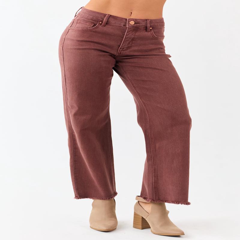 Risen Sienna Tummy Control Lurex Stretchy Wide Jeans
