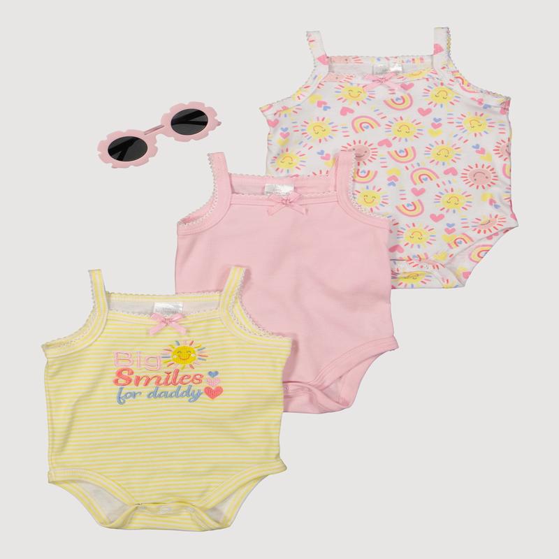 Baby Girls 0-9M Big Smiles For Daddy Graphic Bodysuits and Sunglasses