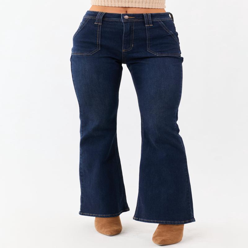 Dark Wash Bootcut Stretchy High Rise Jeans